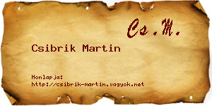 Csibrik Martin névjegykártya