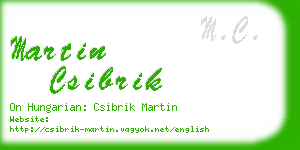 martin csibrik business card